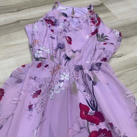 Maurices Purple Floral Fit & Flare Sleeveless Dress XS Spring -0262 - Picture 2 of 5